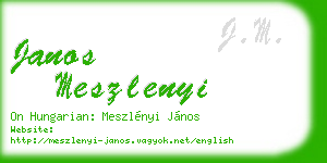 janos meszlenyi business card